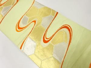 アンティーク　流水に亀甲繋ぎ模様織出し袋帯（材料）